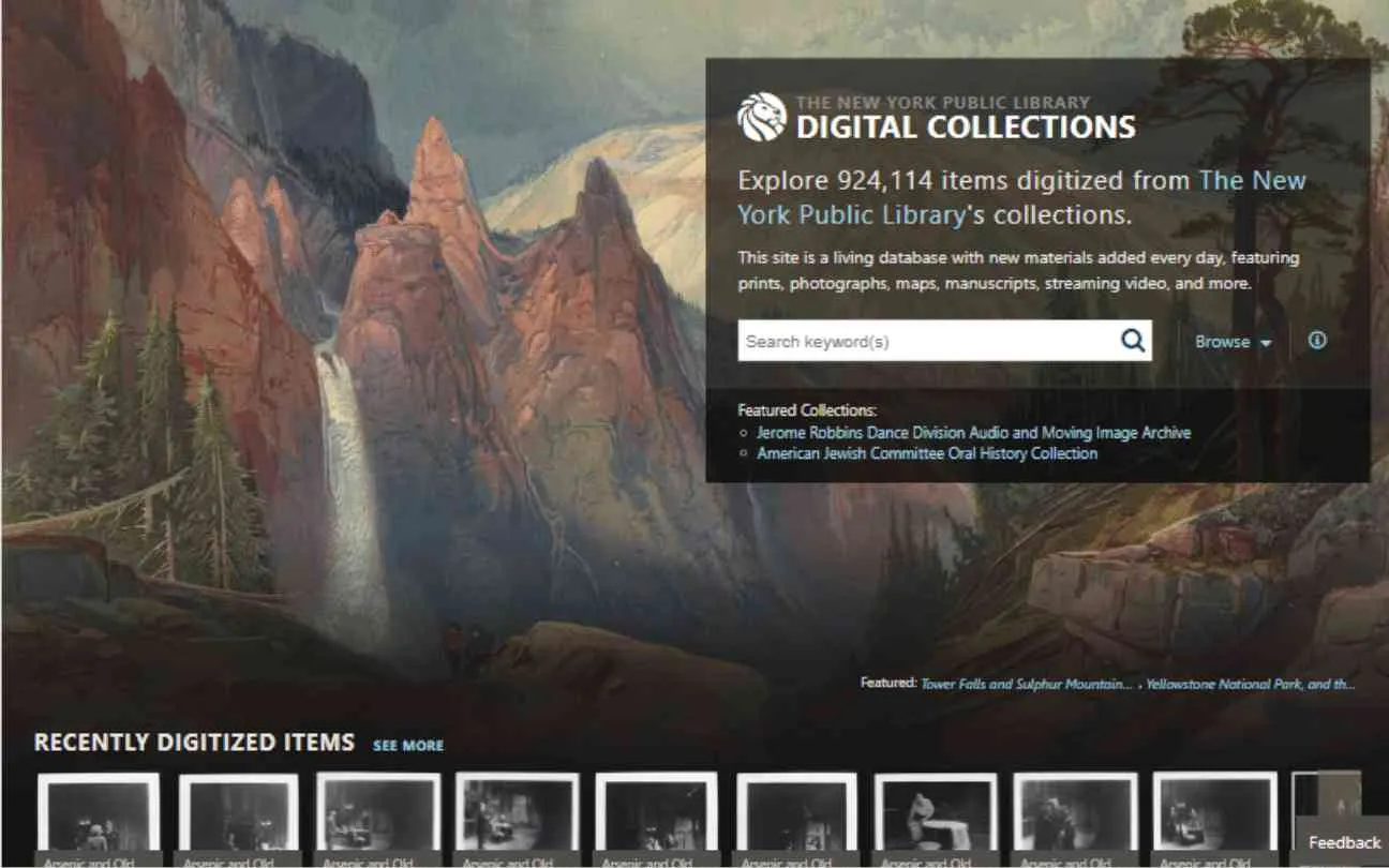 Digital collections of the New York Public Library